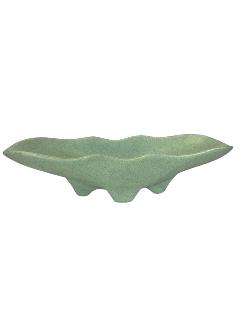 Mid-Century Modern McCoy Matte Mint Green Bowl Ceramic Bonsai Moss Incense Vase